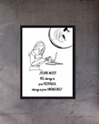 Plakat beauty do salonu fryzjerskiego fryzier prezent fryzjerka w ramie a3