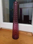 Wazon fioletowy szklany lodowy grys w rąby 32cm.