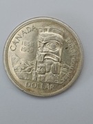 1 dolar 100 rocznica zalozenia Kolumbi Brytyjskiej 1958 Kanada srebro