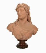 Popiersie kobiety terakota C Godebski antyk XIX wiek rzeźba 