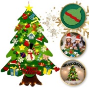 Świąteczna mata edukacyjna z filcu CHOINKA LED dla dzieci 98 x 70 cm 