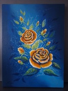 obraz ręcznie malowany na płótnie, kwiaty, prezent