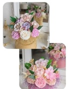 Dwa flowerboxy ,z topperem 