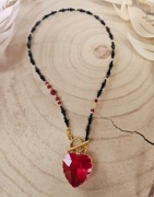 Naszyjnik Choker z Kamieni Naturalnych Onyks Spinel Kwarc Jadeit Hematyt 