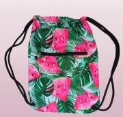 PLECAK W ARBUZY/LIŚCIE MONSTERY worek na buty torba workoplecak z kieszenią