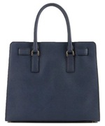 MK Torebka damska oryginalna Michael Kors granatowa Dillon kuferek skóra