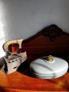 Żelazko na węgiel + termofor stalowy bukłak antyk