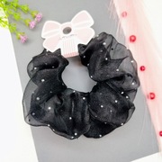 Gumka * do Włosów Duża Elegancka Scrunchie Przeźroczysta Czarna