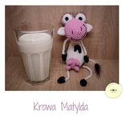 Krowa amigurumi breloczek