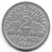 Francja 2 frank 1943