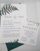 Zaproszenie na ślub z paprocią 