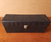 Czarne zamykane pudełko kuferek szkatułka | vintage