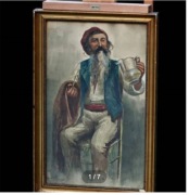 Piękna Stara Akwarela-Narciso-Scotti 1907r.