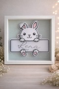 Ramka z imieniem dziecka – personalizowany prezent dla dziecka królik