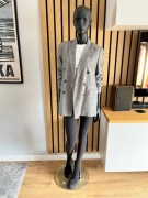 Zara Dwurzędowa marynarka w kratę z domieszką wełny r. M 8434/694