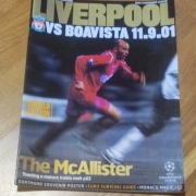 MAGAZYN MECZOWY LIVERPOOL - BOAVISTA CHAMPIONS LEAGUE 11.09.2001