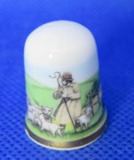 Naparstek Kolekcjonerski Porcelanowy Caverswall - Pasterz i owce 