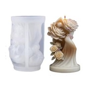 DZIEWCZYNA RÓŻY forma silikonowa 10.5*7.1 do odlewów Świec Mydła Gipsu 