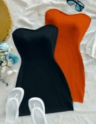 Dwie damskie sukienki mini bez ramiączek