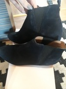 Calvin Klein granatowe botki 26,5 40  zamsz