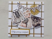 Kartkaokolicznościowa na roczek dla dziewczynki rękodzieło 