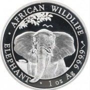 Srebrna moneta 100 Szylingów SŁOŃ SOMALIA - 1 oz uncja srebro. Czytaj opis