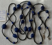 Naszyjnik korale 228 cm kamień naturalny spinel z szafirem nr 82 