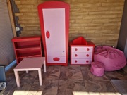 meble dziecięce z IKEA + fotel + pufa + dywanik