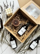 BOX PREZENTOWY OLEJ MIGDAŁOWY/ŚWIECA SOJOWA OLEJE NATURALNE 