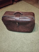 Skórzana torba walizka podróżna vintage PRL