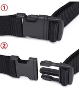 Męski pasek nylonowy czarny klamra wpinana bez metalu 