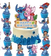 Topper STITCH 13szt. na tort Urodzinowy i muffinki Stich
