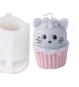 KOTEK na Babeczce forma silikonowa 8*6.5 do Świec Mydła akcesoria 