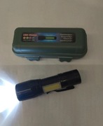 Latarka LED USB z pokrowcem i akumulatorem 