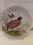 Talerz kolekcjonerski z przepiórką ,seria Dzikie ptaki z wrzosowisk