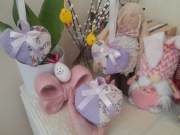 Zawieszka Serduszko patchworkowa kwiaty i lawenda/wrzos