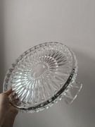 Patera taca tort kryształowa ciasto Walther Glass Niemc 60-70 vintage szkło
