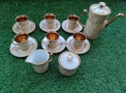 Porcelana Włocławek zestaw kawowy 6 osób złoty