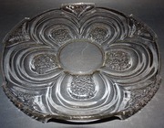 Hortensja, patera szklana PRL, Art-Deco, szkło Prl, nr kat. 438