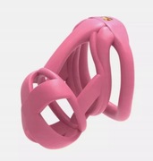 LEKKI RÓŻÓWY MIKRO PAS CNOTY COCK CAGE CHASTITY 4 PIERŚCIENIE rozm M