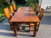 Stół 220x95cm + krzesła 6szt z drewna egzotycznego