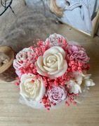 Zapachowy Flowerbox serce z 8 świec sojowych bukiet na prezent Od Ręki!