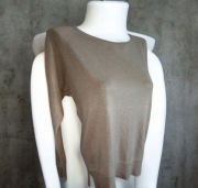 Markowy sweterek damski firmy ZARA r 38/M beżowy ze złotą nitką sweter