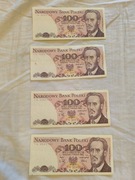 Banknoty 100 złotych  1988r .Stan bdb sprzedaje 4 szt 