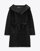 Kurtka ze sztucznego zamszu z kapturem ZARA