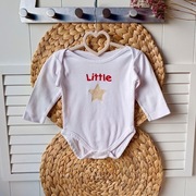 Body białe little Star 68 bawełniane długi rękaw z gwiazdką