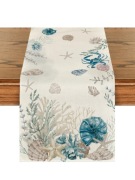 Bieżnik na stół Artoid Mode motyw koralowców,rozgwiazd,muszli 40x140cm