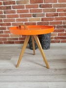 Stolik kawowy okrągły fi 50cm lakier + drewno 