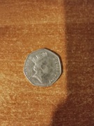 Moneta Elżbiety II Fifty Pence 1997