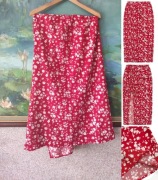 spódnica boho  maxi kobieca z rozcięciem floral  letnia rozszerzana